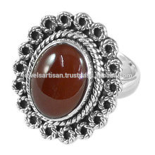 Joyería de plata sólida del anillo de la piedra preciosa 925 del ónix rojo